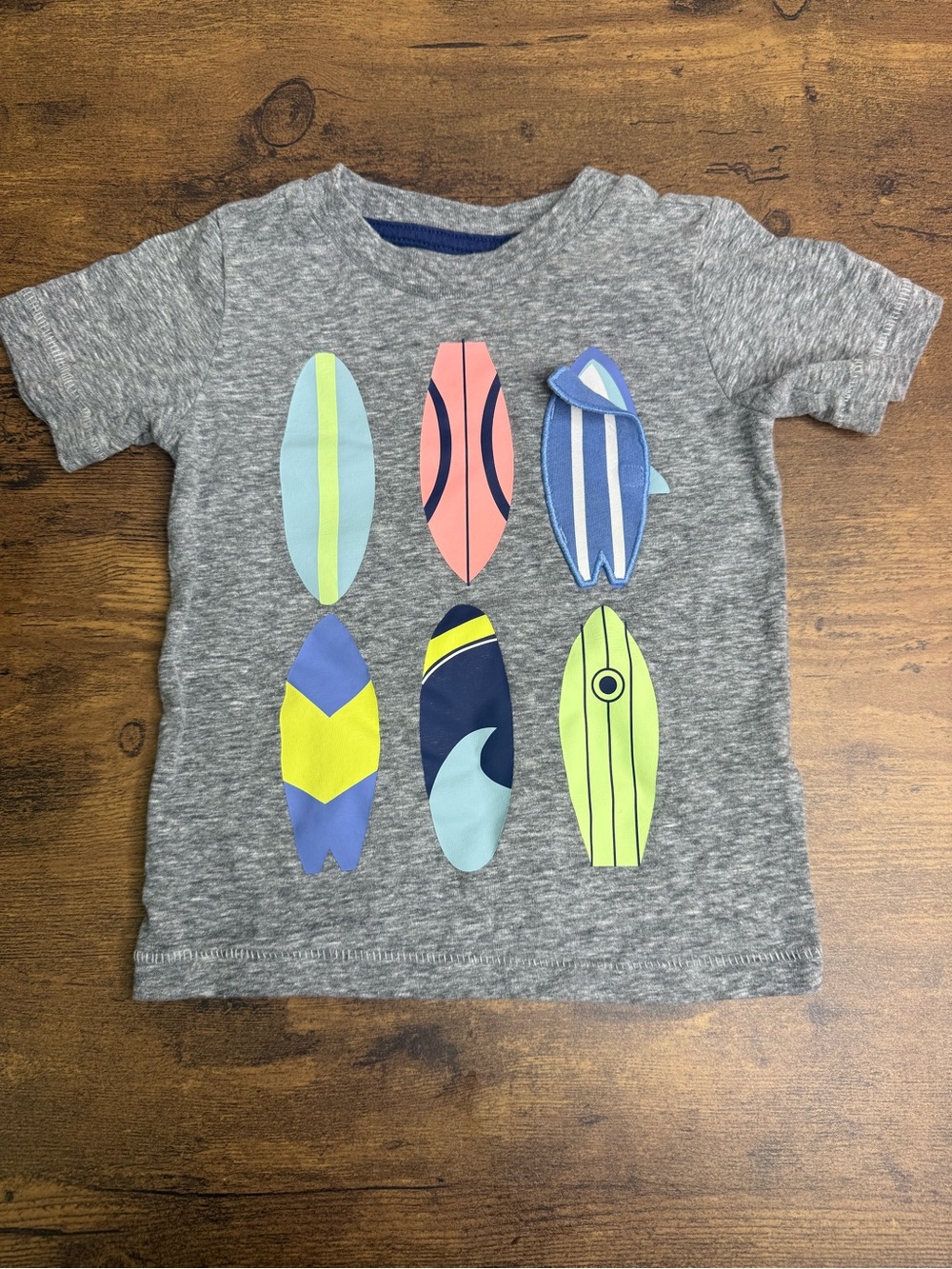 ⭐️5 for $20⭐️ Carter's Gray Kids Tee with Colorful Surfboard Graphics 18M
